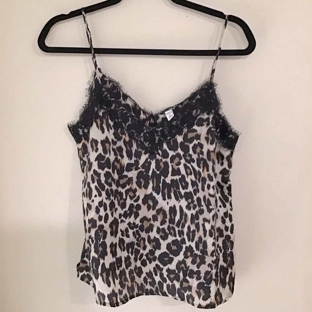 BP CAMISOLE Animal print cheetah tiger leopard lace size S NWT